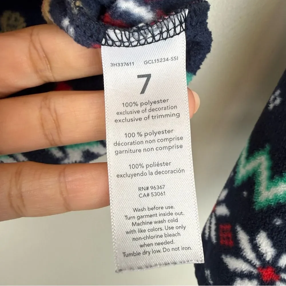 OshKosh Kids Size 7 Holiday Fair Isle B'gosh Fleece Cozie Half Zip Sweater